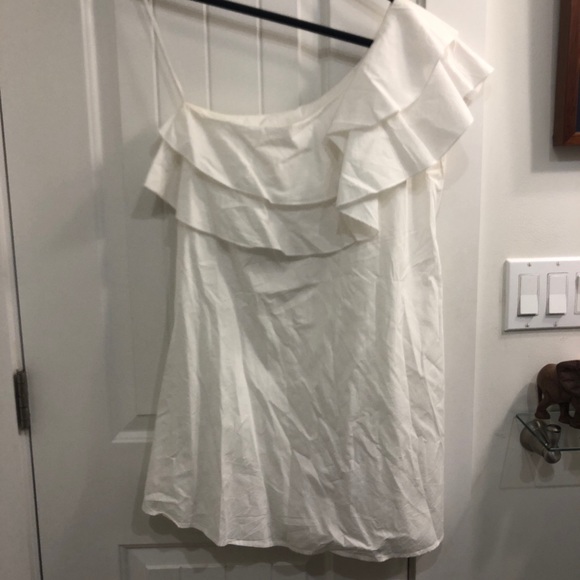 Dresses & Skirts - ASOS White Ruffle One Sleeve Dress